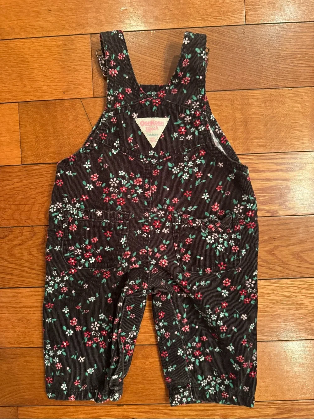 Vintage OshKosh B'gosh Floral Corduroy Overalls 3M EUC USA Made Era